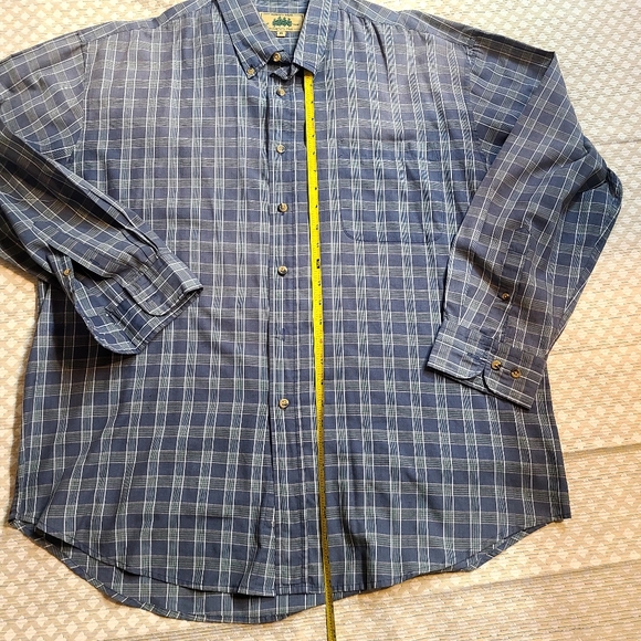 Hunters Peak Flannel Adult Mens XL Blue Long Sleeve Single Needle Stitch - Picture 8 of 9